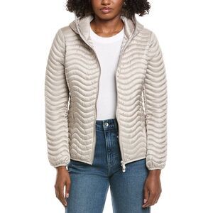 Save The Duck Womens  Jinnie Short Wave Quilt Jacket, Tan